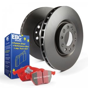 Jaguar XF Brake Pads and Rotors - Front - Premium - EBC - Redstuff - '09 - '10