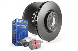 Jaguar XJ Brake Pads and Rotors - Front - Premium - EBC - Ultimax2 - '98 - '03