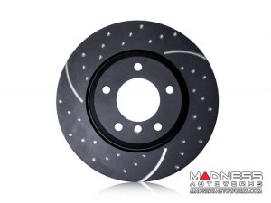 Jaguar XJ/ XJ8 Brake Rotors (2) - Front - EBC - Slotted/ Drilled - '06 - '19