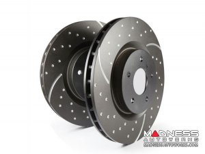 Jaguar F-TYPE Brake Rotors (2) - Front - Slot + Drilled - EBC - '14 - '22