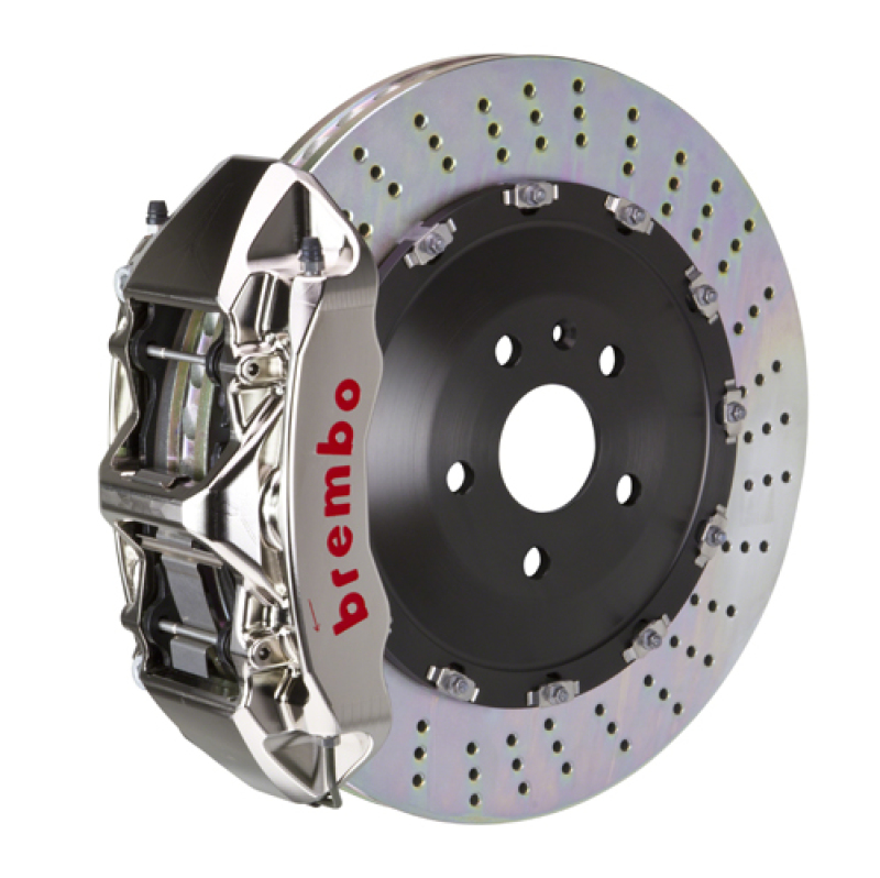 Jaguar F-Type Brake Kit - Front - Brembo - GTR BBK 6Pist Billet 405x34 2pc Rotor Drilled-Nickel - `14-`20