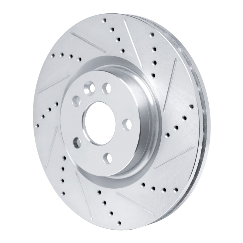 Jaguar E-Pace Brake Rotor (1) - Front Right - DFC - Drilled & Slotted - Silver - `15-`19
