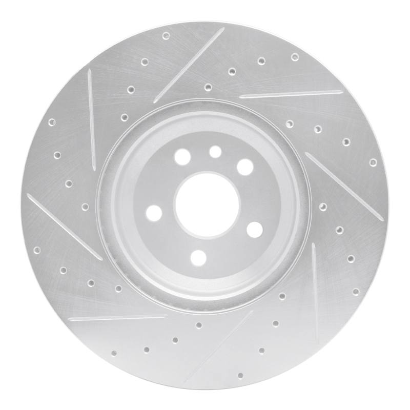 Jaguar E-Pace Brake Rotor (1) - Front Right - DFC - Drilled & Slotted - Silver - `20-`25