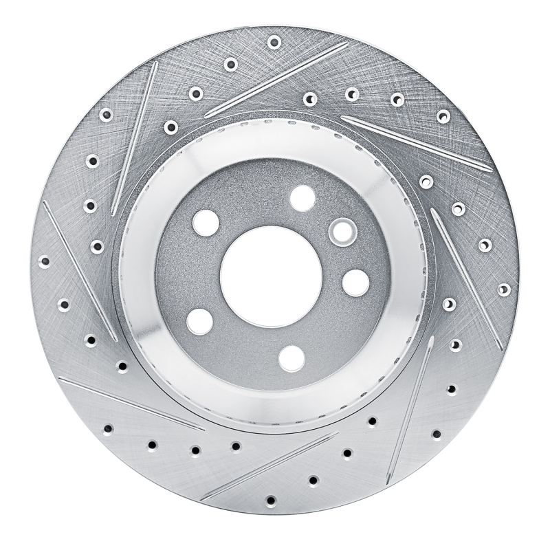Jaguar F-Pace Brake Rotor (1) - Rear Left - DFC - Drilled & Slotted - Silver - `20-`26