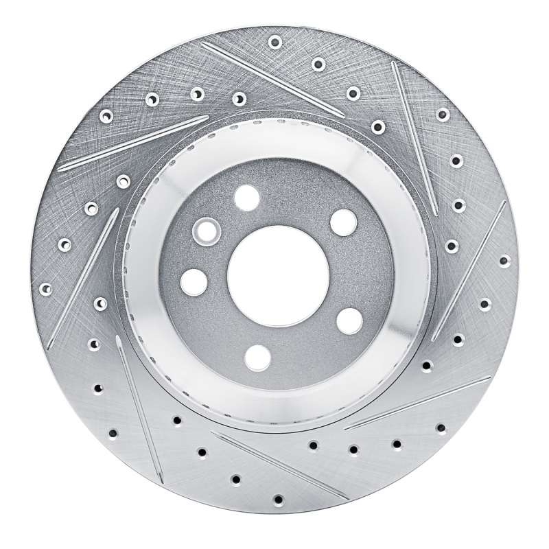 Jaguar I-Pace Brake Rotor (1) - Rear Right - DFC - Drilled & Slotted - Silver - `20-`26
