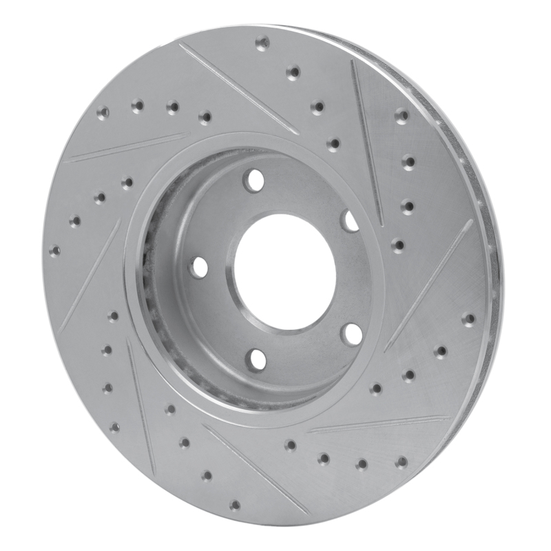 Jaguar XJR Brake Rotor (1) - Front Left - DFC - Drilled & Slotted - Silver - `97-`03