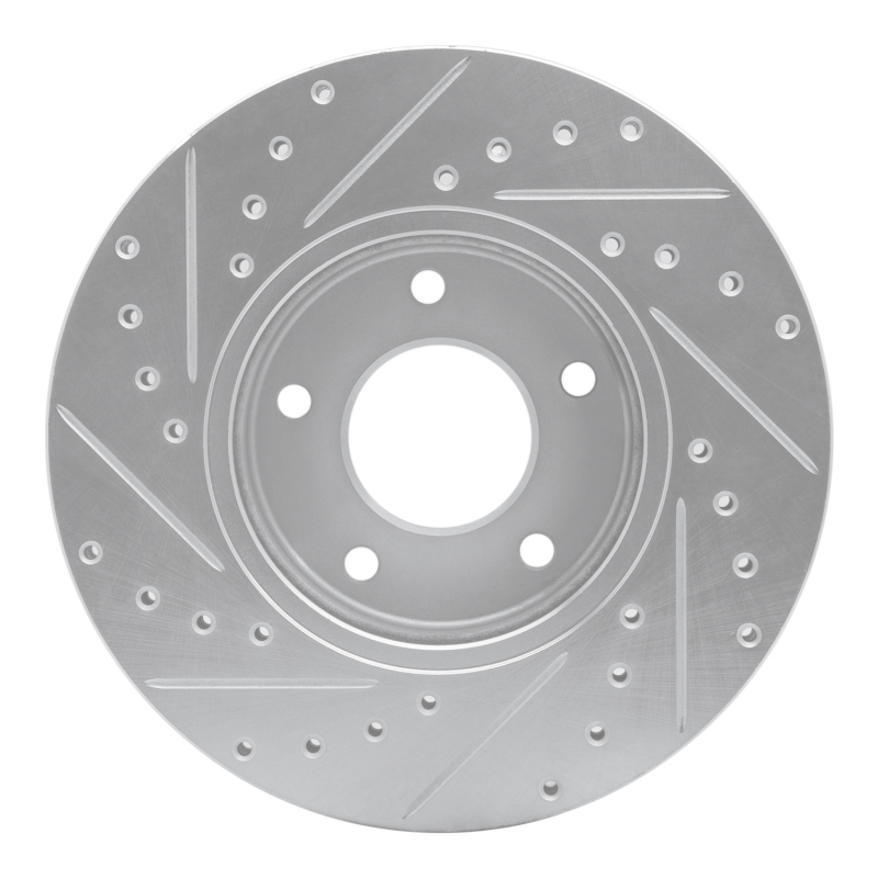 Jaguar Vanden Plas Brake Rotor (1) - Front Right - DFC - Drilled & Slotted - Silver - `97-`03