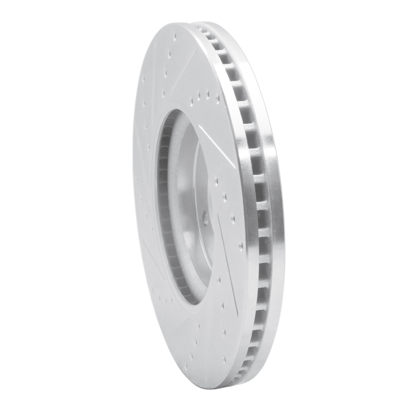 Jaguar S-Type Brake Rotor (1) - Front Right - DFC - Drilled & Slotted - Silver - `06-`08