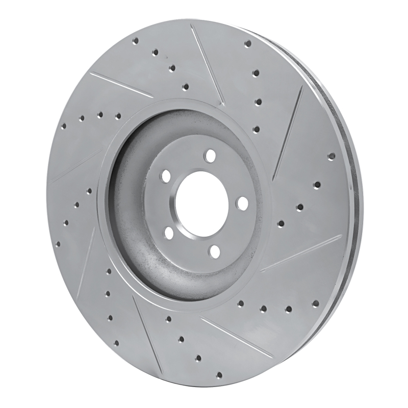 Jaguar XKR-S Brake Rotor (1) - Front Left - DFC - Drilled & Slotted - Silver - `10-`24