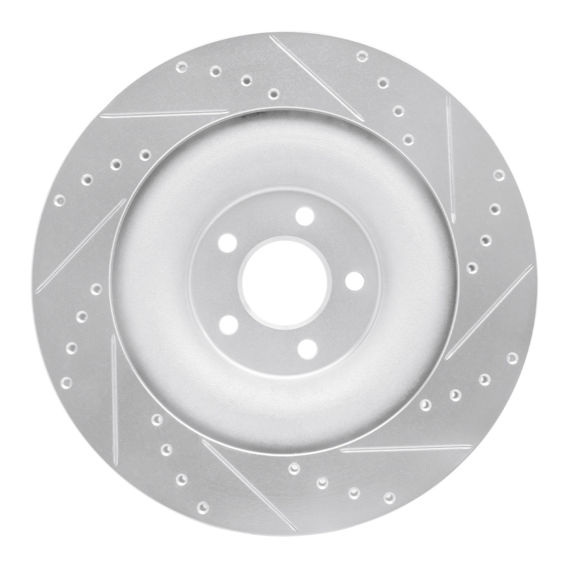 Jaguar XFR-S Brake Rotor (1) - Rear Left - DFC - Drilled & Slotted - Silver - `10-`24