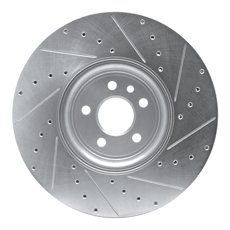 Jaguar XE Brake Rotor (1) - Front Left - DFC - Drilled & Slotted - Silver - `17-`20