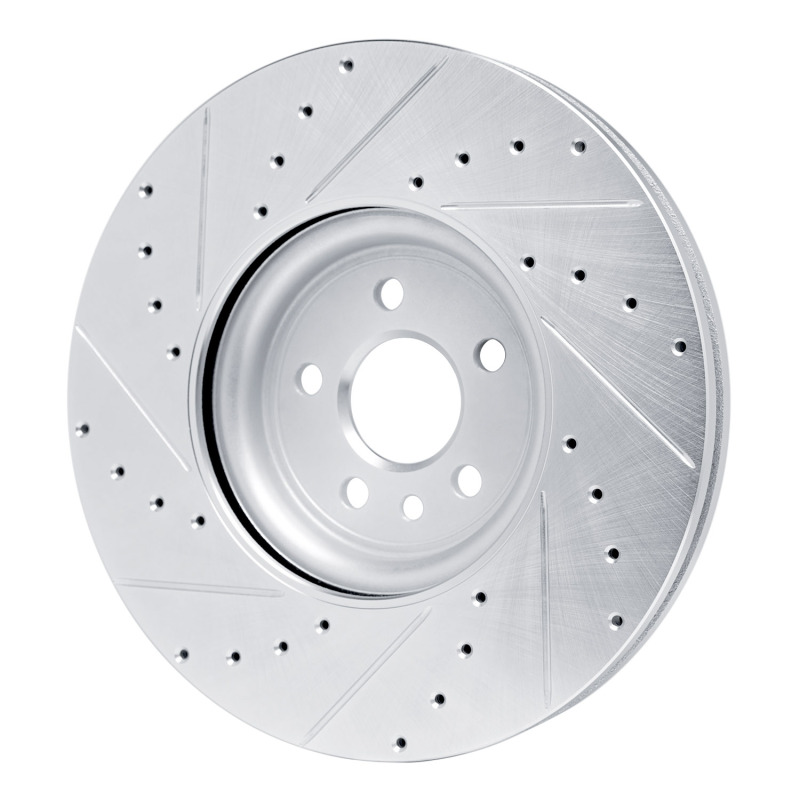Jaguar F-Pace Brake Rotor (1) - Front Right - DFC - Drilled & Slotted - Silver - `17-`20