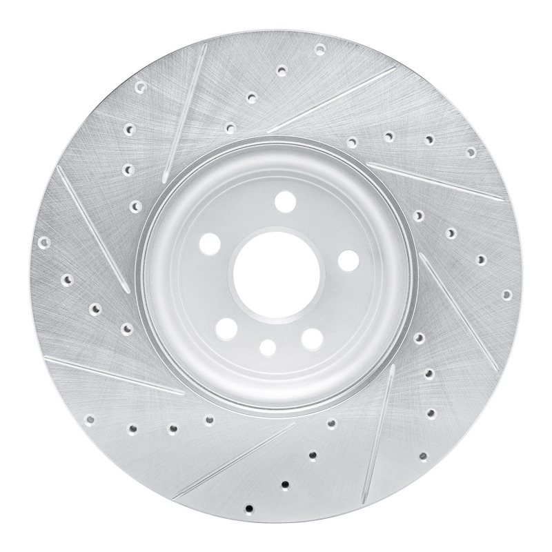 Jaguar F-Pace Brake Rotor (1) - Front Right - DFC - Drilled & Slotted - Silver - `17-`20