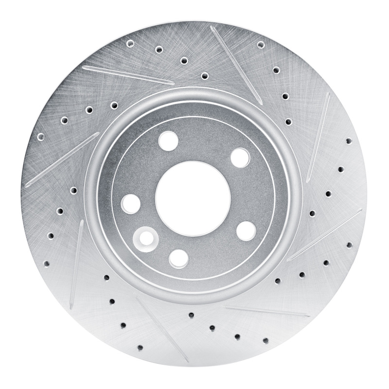Jaguar F-Pace Brake Rotor (1) - Front Right - DFC - Drilled & Slotted - Silver - `17-`19