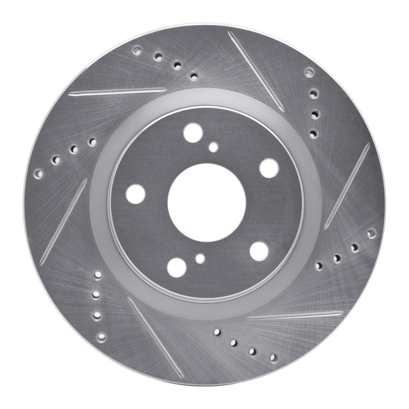 Jaguar F-Pace Brake Rotor (1) - Front Right - DFC - Drilled & Slotted - Silver - `19-`26