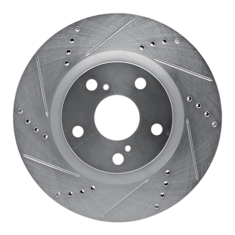 Jaguar F-Pace Brake Rotor (1) - Rear Left - DFC - Drilled & Slotted - Silver - `19-`26