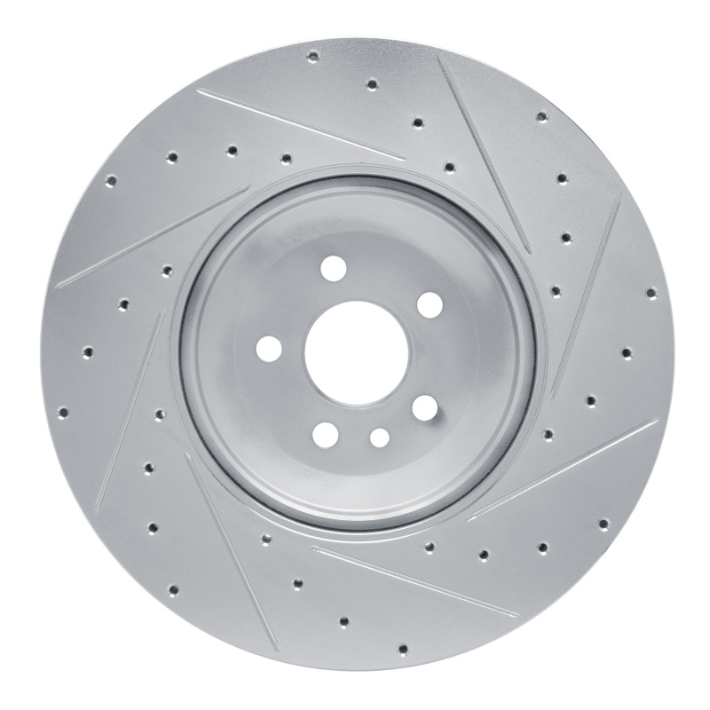 Jaguar F-Pace Brake Rotor (1) - Front Left - DFC - Drilled & Slotted - Silver - `21-`25