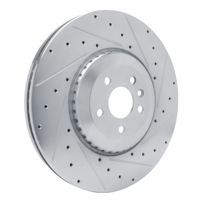 Jaguar F-Pace Brake Rotor (1) - Front Right - DFC - Drilled & Slotted - Silver - `21-`25