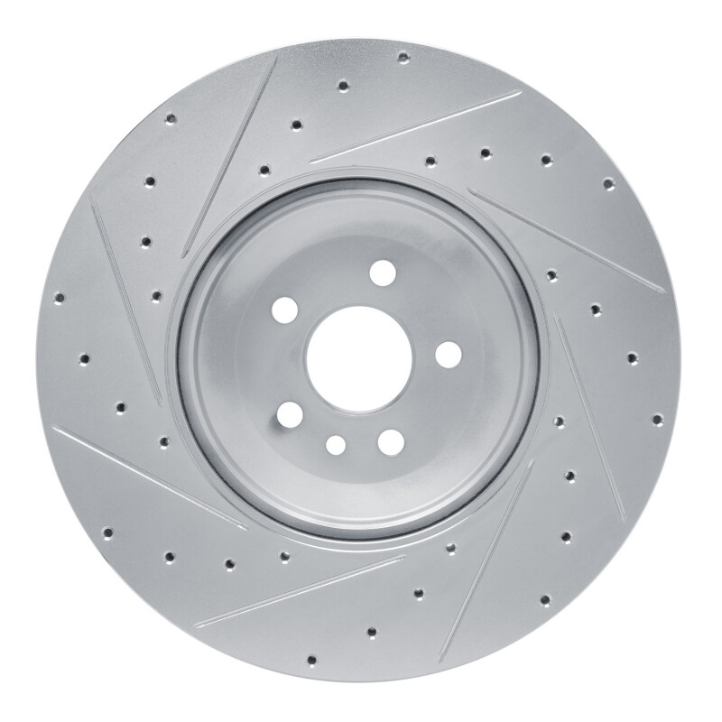 Jaguar F-Pace Brake Rotor (1) - Front Right - DFC - Drilled & Slotted - Silver - `21-`25