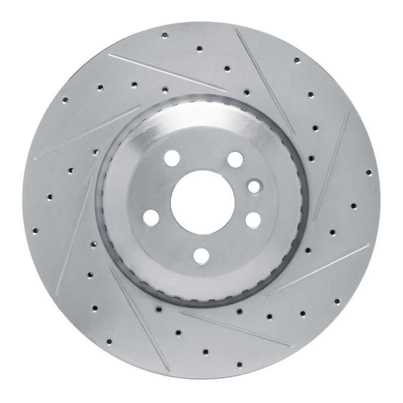 Jaguar F-Pace Brake Rotor (1) - Front Right - DFC - Drilled & Slotted - Silver - `21-`25
