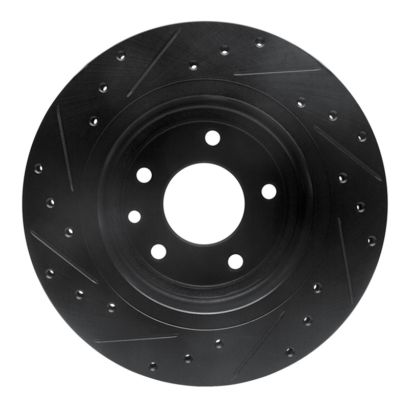 Jaguar XJ6 Brake Rotor (1) - Rear Right - DFC - Drilled & Slotted - Black - `95-`06