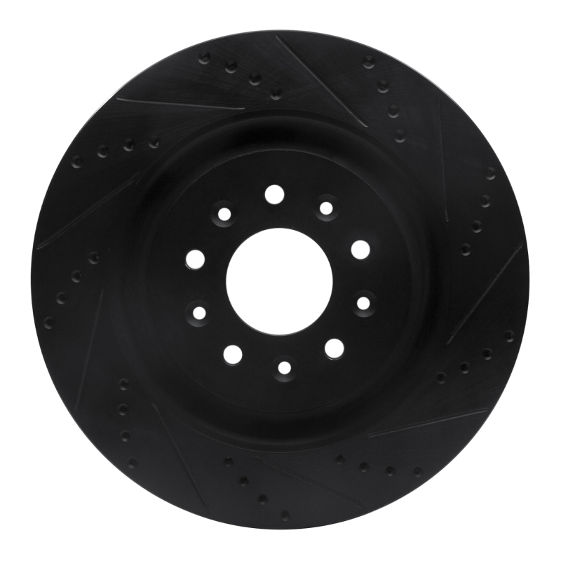 Jaguar XJR Brake Rotor (1) - Front Right - DFC - Drilled & Slotted - Black - `00-`06