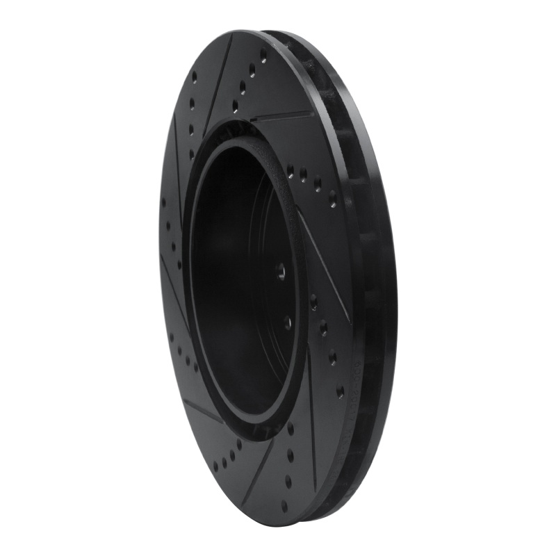 Jaguar XKR Brake Rotor (1) - Rear Right - DFC - Drilled and Slotted - Black - `00-`06