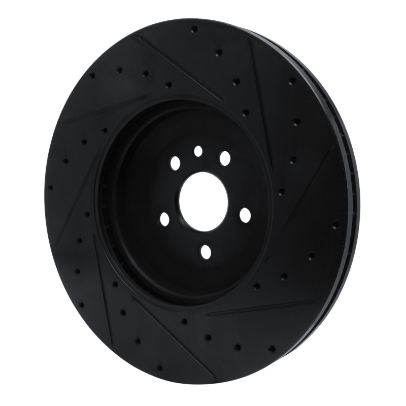 Jaguar F-Pace Brake Rotor (1) - Front Left - DFC - Drilled & Slotted - Black - `21-`25