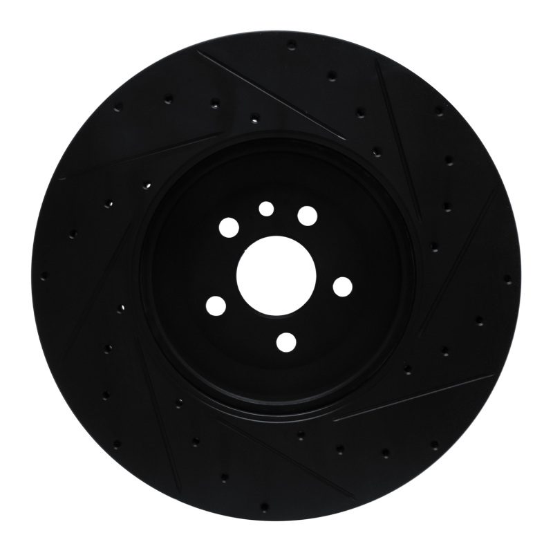 Jaguar F-Pace Brake Rotor (1) - Front Left - DFC - Drilled & Slotted - Black - `21-`25