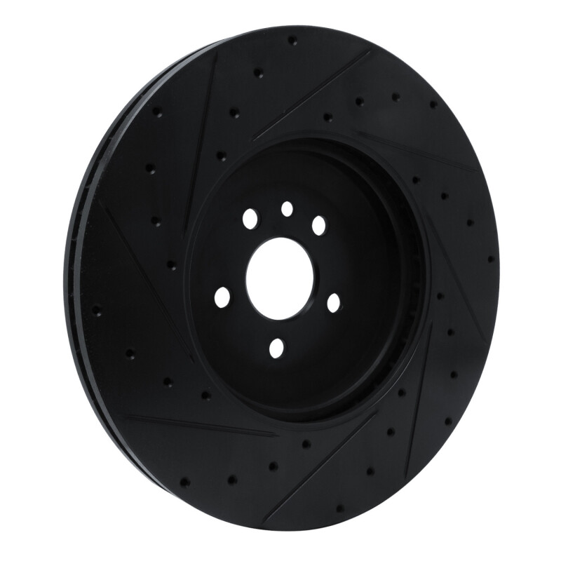 Jaguar F-Pace Brake Rotor (1) - Front Right - DFC - Drilled & Slotted - Black - `21-`25