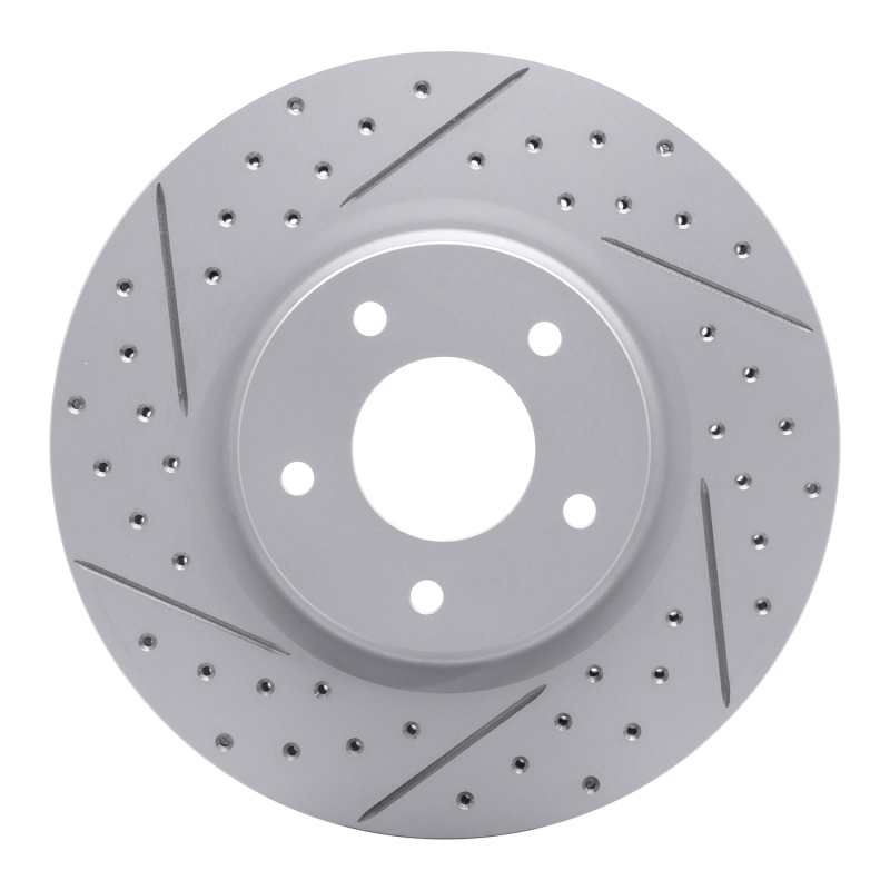 Jaguar XK8 Brake Rotor (1) - Front Left - DFC - Drilled & Slotted Geoperformance - `98-`06