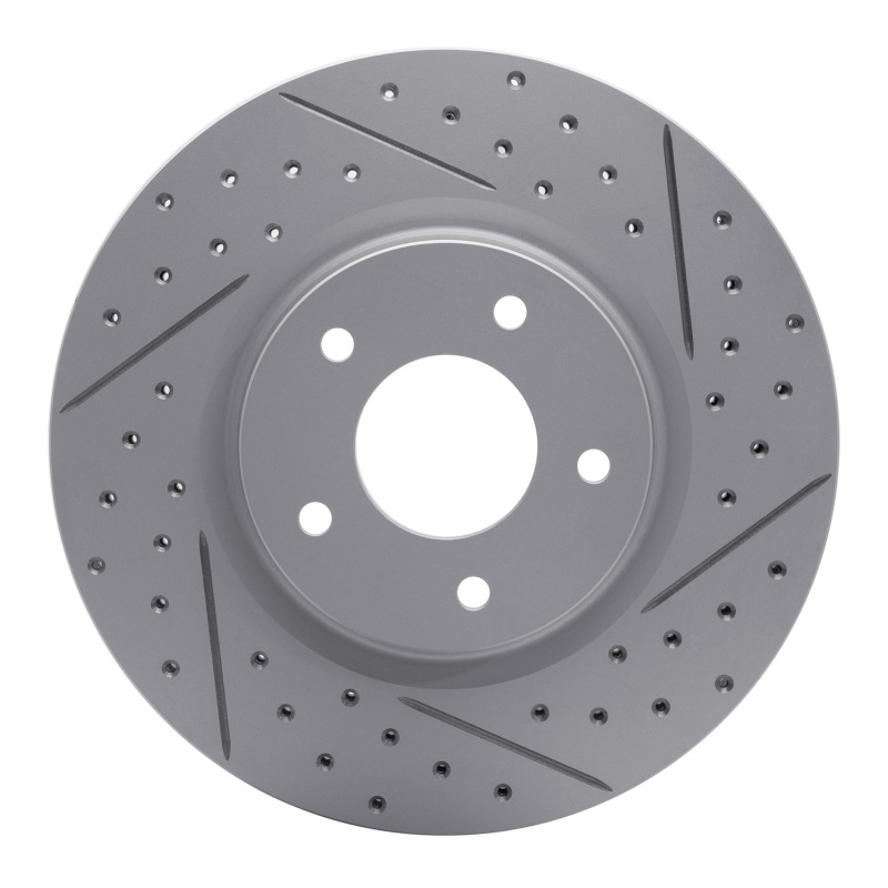 Jaguar XKR Brake Rotor (1) - Front Right - DFC - Geoperformance Drilled & Slotted - `98-`06
