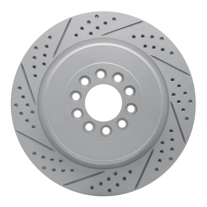 Jaguar Super V8 Brake Rotor (1) - Front Left - DFC - Drilled & Slotted Geoperformance - `03-`05