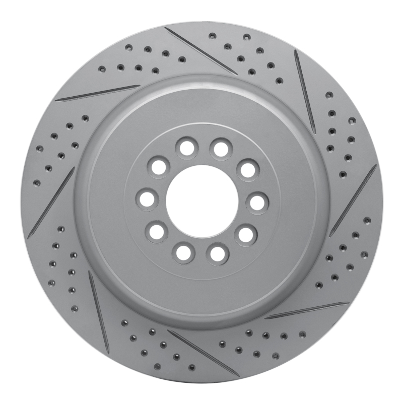 Jaguar XJR Brake Rotor (1) - Front Right - DFC - Drilled & Slotted Geoperformance - `03-`05