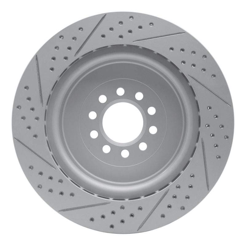 Jaguar XJR Brake Rotor (1) - Front Right - DFC - Drilled & Slotted Geoperformance - `03-`05