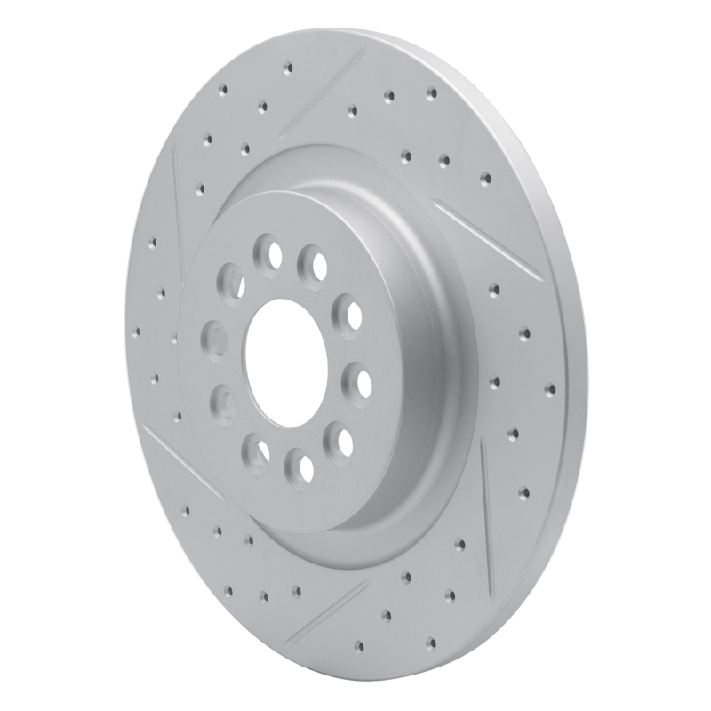 Jaguar Super V8 Brake Rotor (1) - Rear Left - DFC - Geoperformance Drilled & Slotted - `03-`05