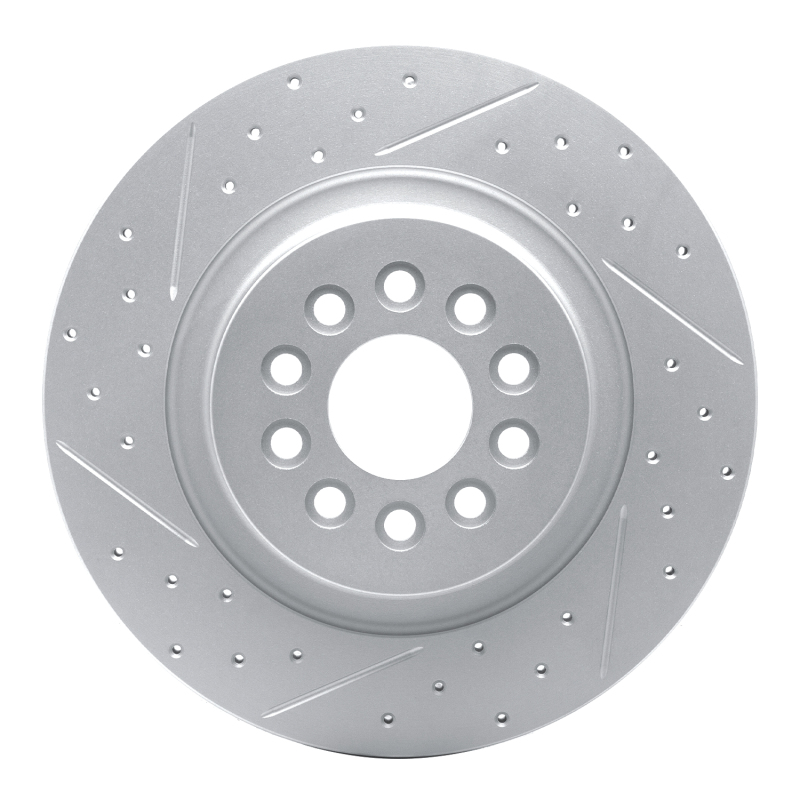 Jaguar Super V8 Brake Rotor (1) - Rear Left - DFC - Geoperformance Drilled & Slotted - `03-`05