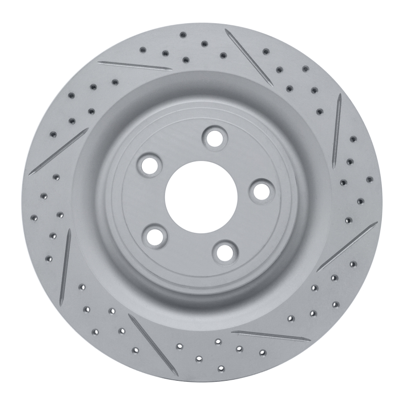 Jaguar Super V8 Brake Rotor (1) - Rear Right - DFC - Geoperformance Rotor - Drilled & Slotted - `06-`15