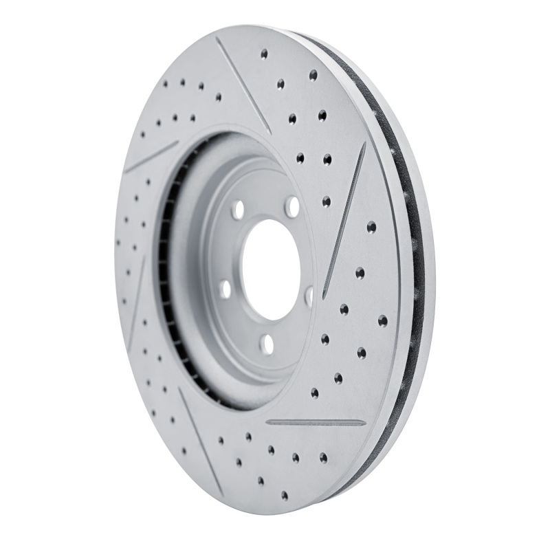 Jaguar XK Brake Rotor (1) - Front Left - DFC - Drilled & Slotted Geoperformance - `06-`10