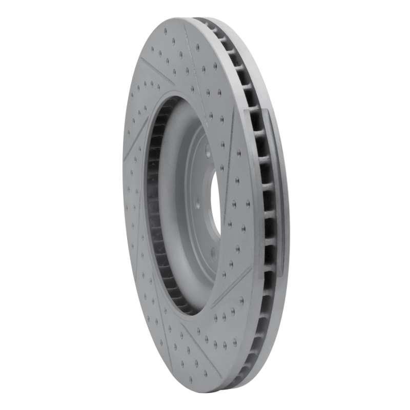 Jaguar XK Brake Rotor (1) - Front Left - DFC - Geoperformance Drilled & Slotted - `06-`21