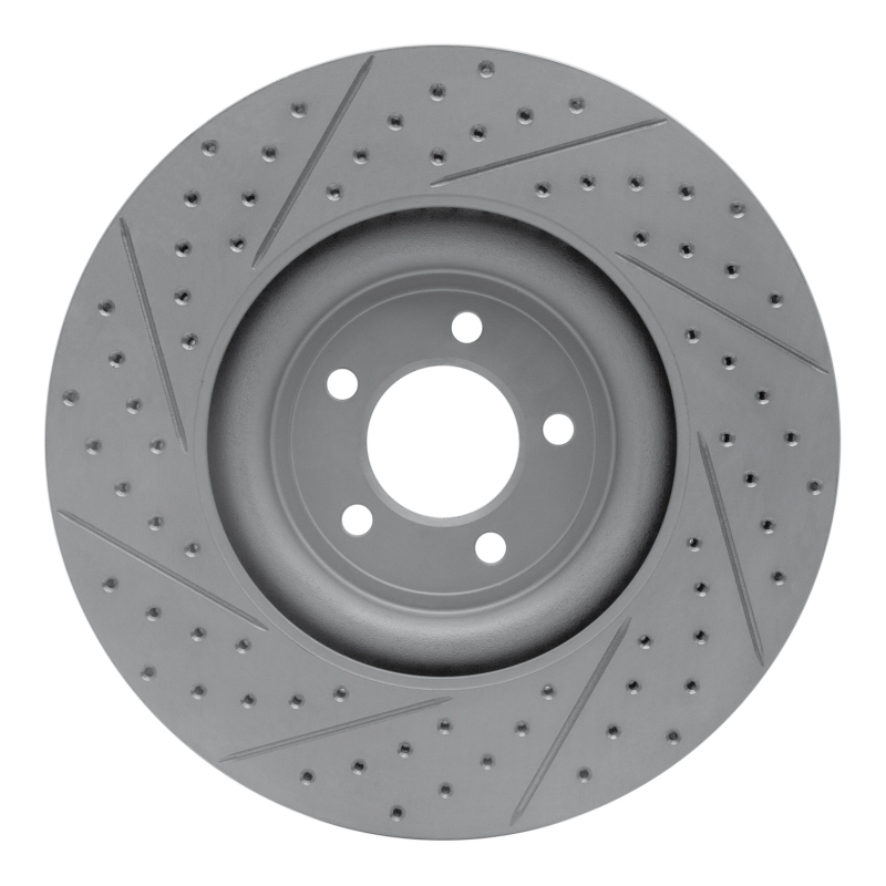 Jaguar Super V8 Brake Rotor (1) - Front Right - DFC - Drilled & Slotted Geoperformance - `06-`21