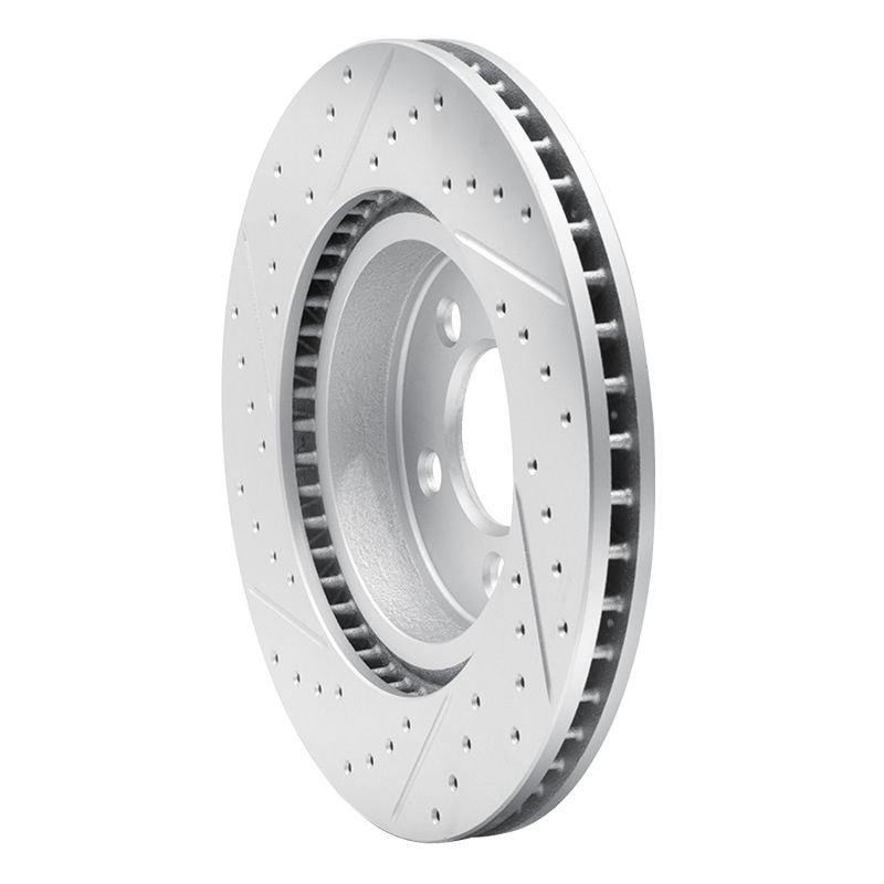 Jaguar S-Type Brake Rotor (1) - Front Right - DFC - Drilled & Slotted Geoperformance - `06-`08