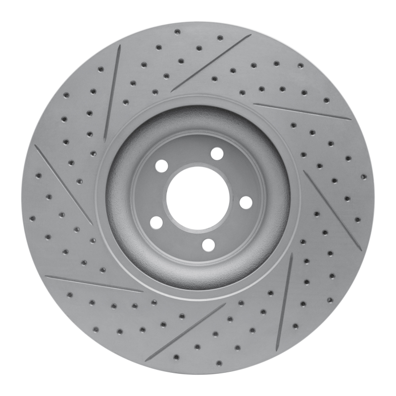 Jaguar F-Type Brake Rotor (1) - Front Right - DFC - Drilled & Slotted Geoperformance - `10-`24