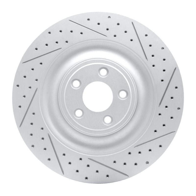 Jaguar XFR Brake Rotor (1) - Rear Right - DFC - Drilled & Slotted Geoperformance - `10-`24
