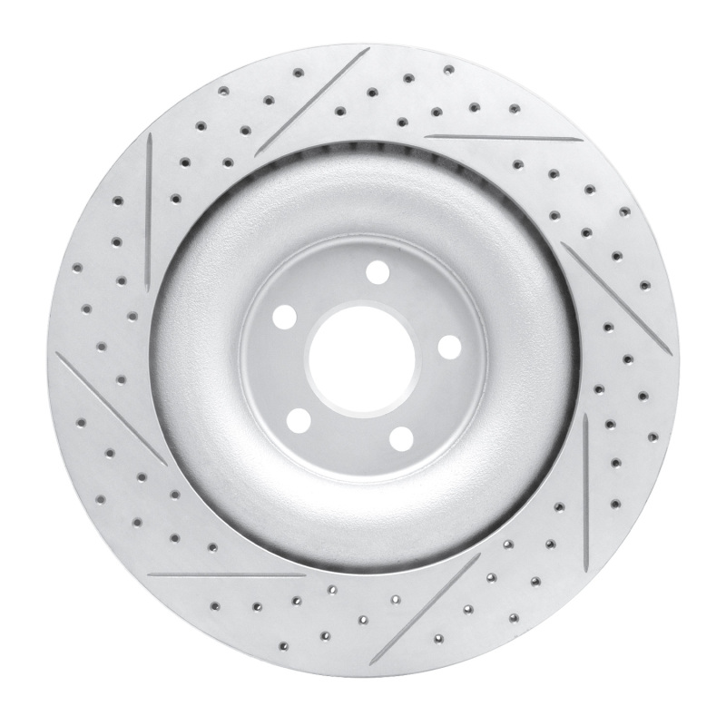 Jaguar XFR Brake Rotor (1) - Rear Right - DFC - Drilled & Slotted Geoperformance - `10-`24