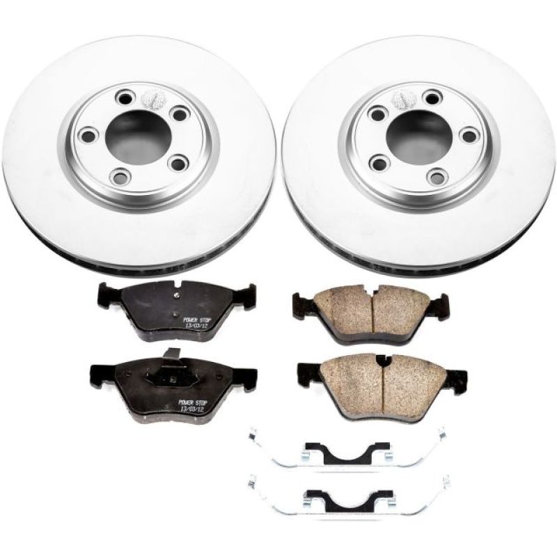 Jaguar S-Type Brake Kit - Front - PowerStop - Genuine Geomet Coated Rotors + Z17 Low-Dust Ceramic Pads - 2005