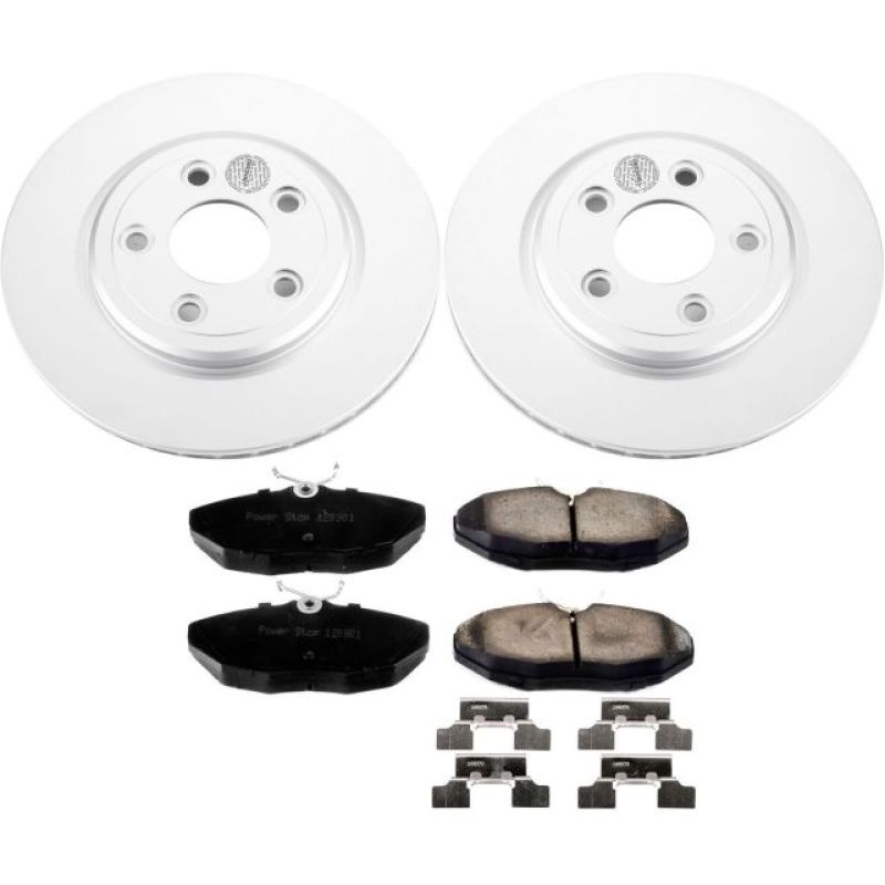 Jaguar S-Type Brake Kit - Rear - PowerStop - Geomet Coated Rotors + Z17 Low-Dust Ceramic Pads - `03-`05