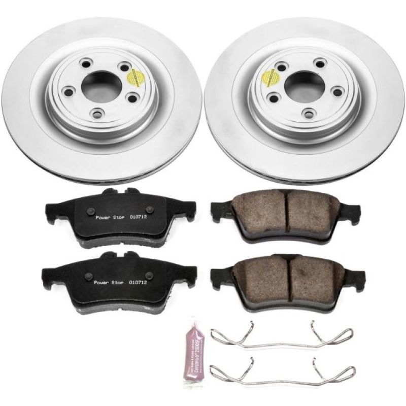 Jaguar S-Type Brake Kit - Rear - PowerStop - Genuine Geomet Fully Coated Rotors + Z23 Carbon-Fiber Ceramic Pads - `06-`08