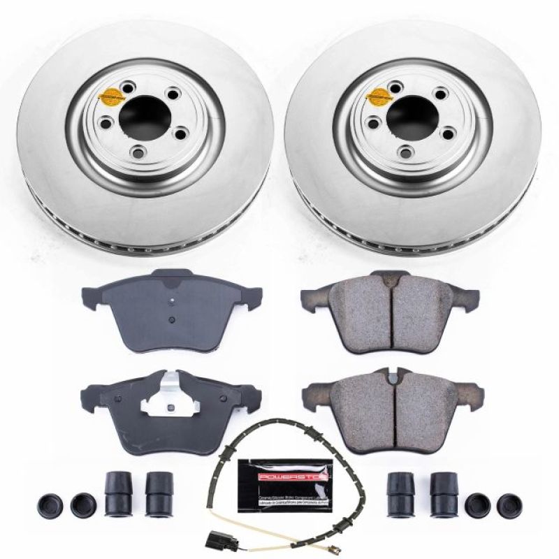 Jaguar XF Brake Kit - Front - PowerStop - Geomet Coated Rotors + Z23 Carbon-Fiber Ceramic Pads - `10-`15