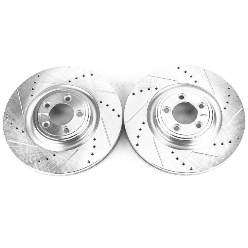 Jaguar F-Type Brake Rotors (2) - Front - PowerStop - Evolution Drilled & Slotted - `14-`19